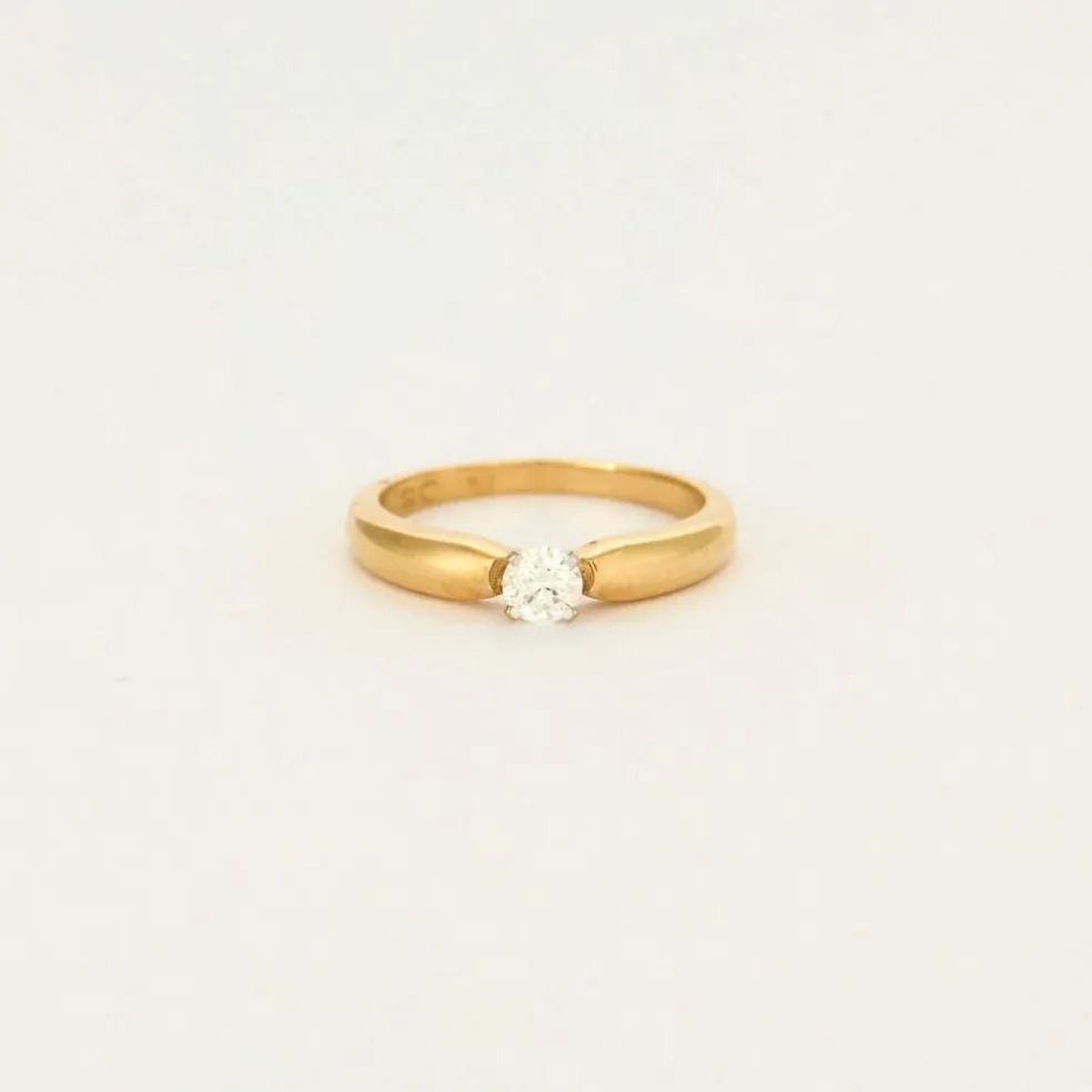 Bague solitaire jonc en or jaune