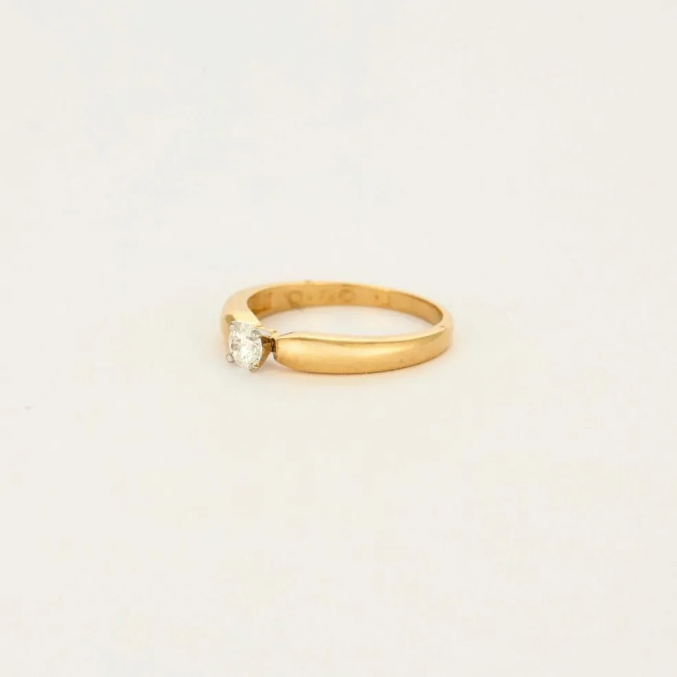 Bague solitaire jonc en or jaune