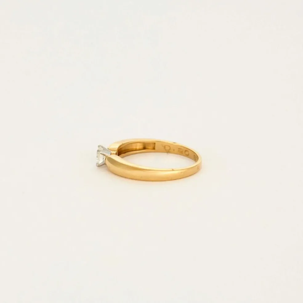 Bague solitaire jonc en or jaune