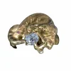 Bague solitaire Néo Gothique figurant une tête de chimère