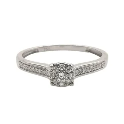 Bague solitaire or & Diamants