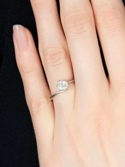 BAGUE SOLITAIRE OR & DIAMANTS