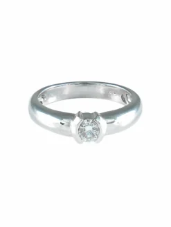 Bague Solitaire Or Blanc