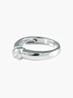 Bague Solitaire Or Blanc