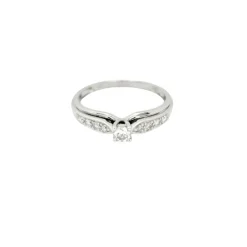 Bague solitaire Or blanc Diamants