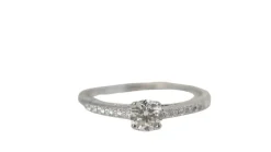 Bague Solitaire or blanc et diamant 0.41ct