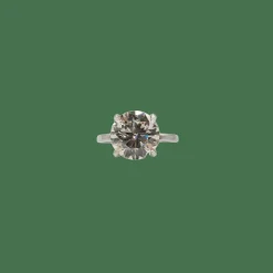 Bague solitaire or blanc diamant naturel LFG