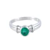 Bague solitaire or blanc émeraude