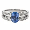 Bague Solitaire Or blanc Saphir