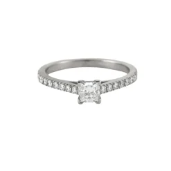 Bague Solitaire Or blanc Diamants