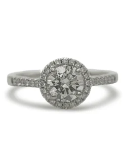 Bague solitaire or blanc et diamant 1,10 ct