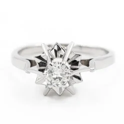 Bague Solitaire Or blanc Diamant