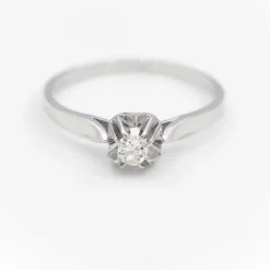 Bague Solitaire Or blanc Diamant