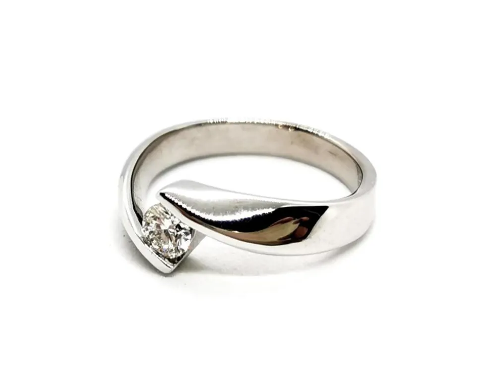 Bague Solitaire Or blanc Diamant