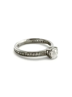 Bague solitaire or blanc et diamants 0,80 ct