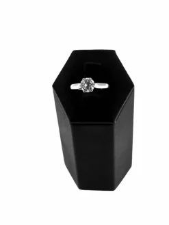 Bague solitaire or blanc certifiée HRD avec diamant naturel de 1,00 carat