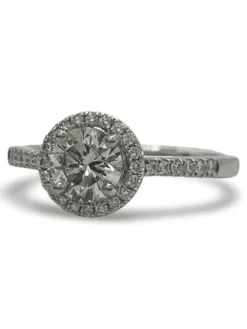 Bague solitaire or blanc et diamant 1,10 ct