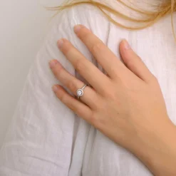 Bague Solitaire Or blanc Diamants