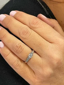 Bague Solitaire or blanc diamant 0,40 ct