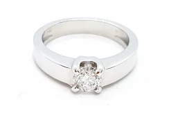 Bague Solitaire Or blanc Diamant