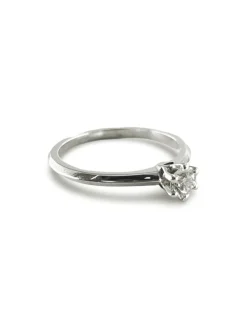 Bague solitaire or blanc et diamant 0,30 ct