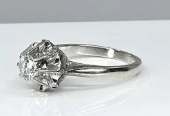 Bague solitaire or blanc diamant 0.40ct