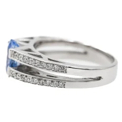 Bague Solitaire Or blanc Saphir