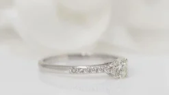 Bague Solitaire or blanc et diamant 0.41ct