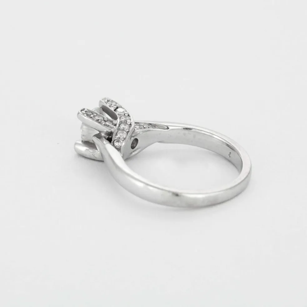 Bague Solitaire or blanc et diamants