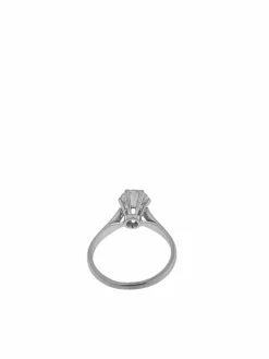 Bague solitaire or blanc certifiée HRD avec diamant naturel de 1,00 carat