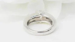 Bague solitaire or blanc et diamant ovale