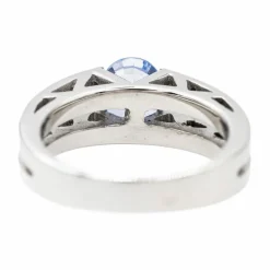 Bague Solitaire Or blanc Saphir