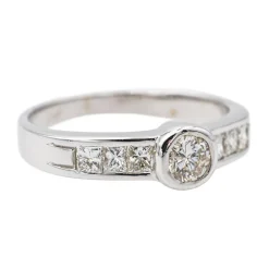 Bague Solitaire Or blanc Diamant