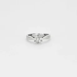 Bague Solitaire or blanc diamants