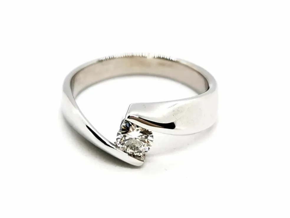 Bague Solitaire Or blanc Diamant