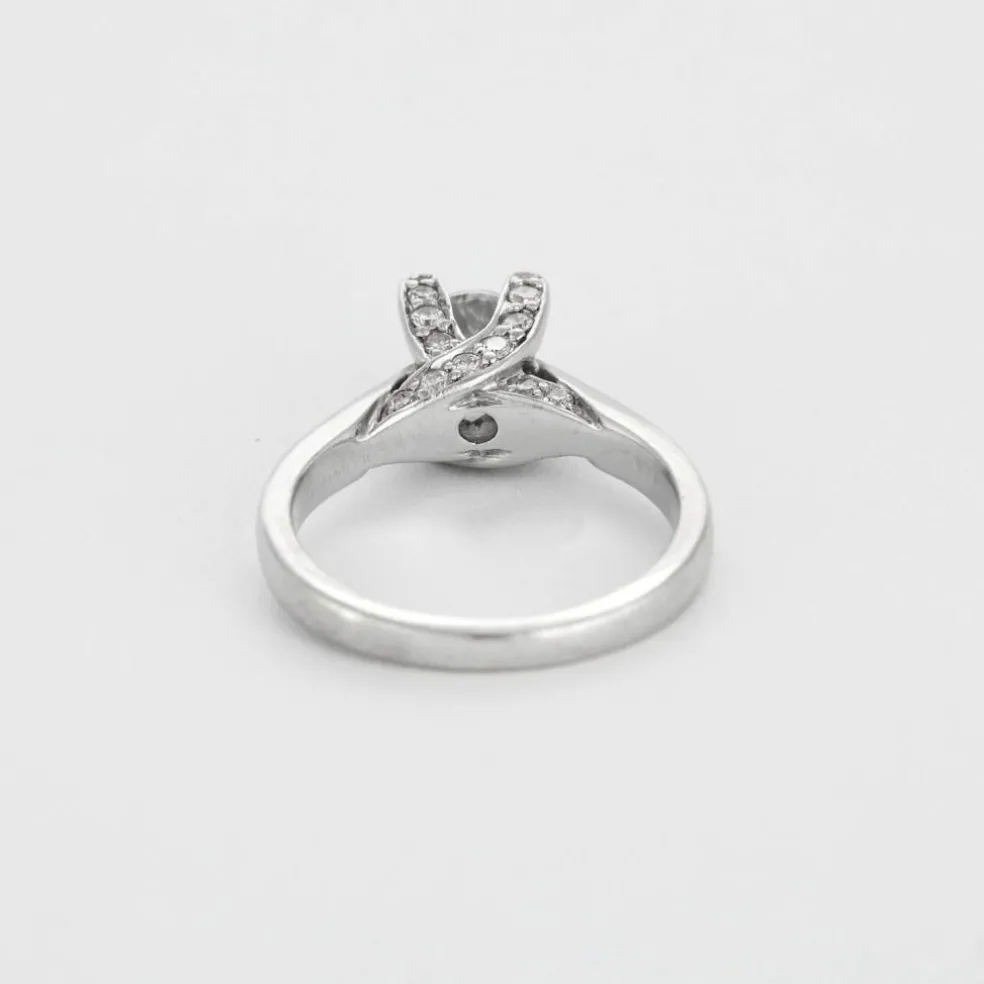 Bague Solitaire or blanc et diamants