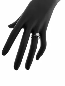Bague solitaire or blanc certifiée HRD avec diamant naturel de 1,00 carat
