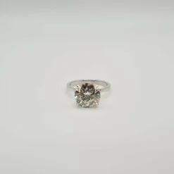 Bague solitaire or blanc diamant naturel LFG