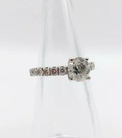 Bague solitaire or blanc diamant de 1,15 carat - certificat