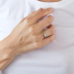 Bague Solitaire or blanc diamants