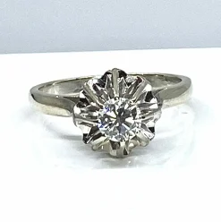 Bague solitaire or blanc diamant 0.40ct