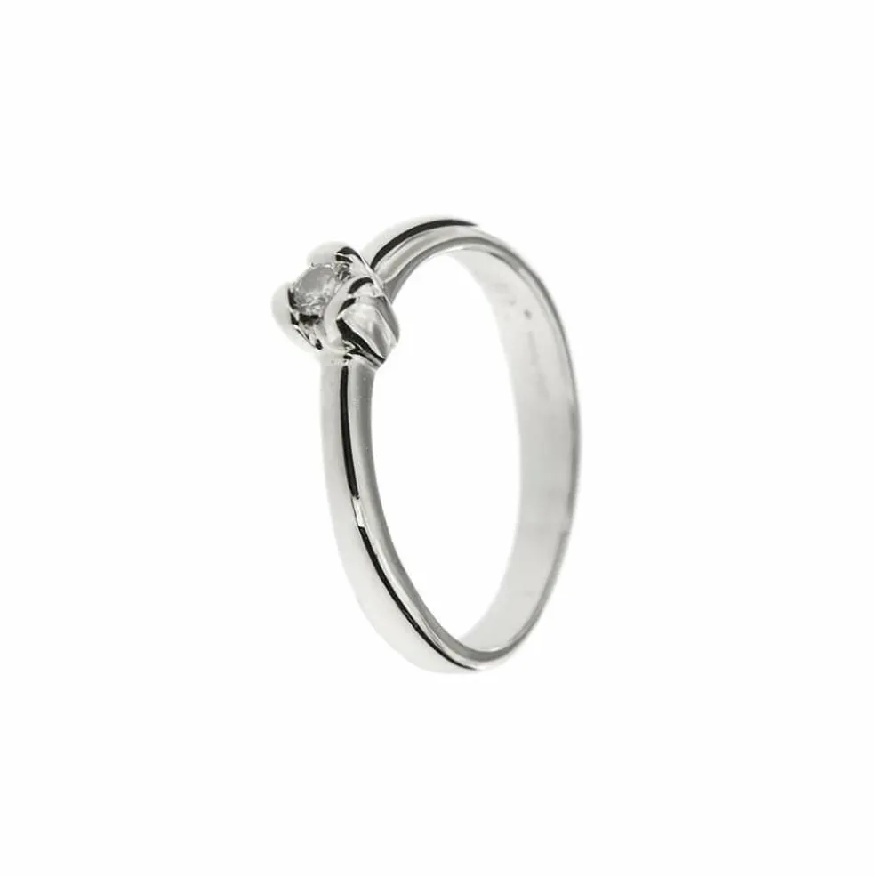 Bague solitaire Or blanc Diamant