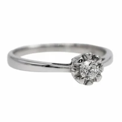 Bague Solitaire Or blanc Diamant