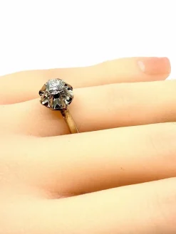 Bague solitaire or blanc diamant 0.40ct