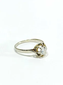 Bague solitaire or blanc diamant 0.45ct