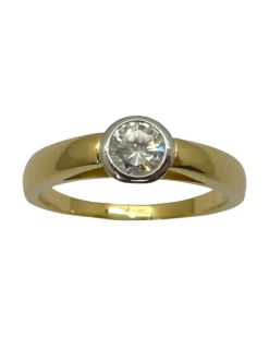 Bague solitaire or et diamant