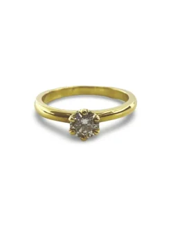 Bague solitaire or et diamant 0,53 ct