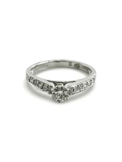 Bague solitaire or et diamants 0,63 ct