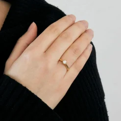 Bague solitaire or et diamants