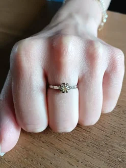 Bague Solitaire or et diamants
